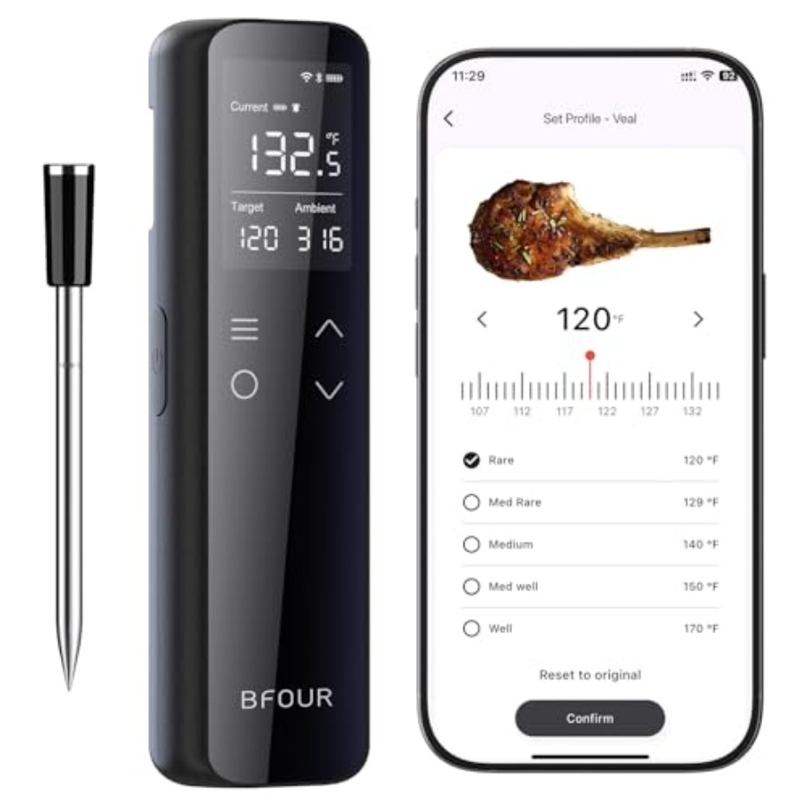 Meat Thermometer - Wireless Meat Thermometer Bluetooth with Digital
