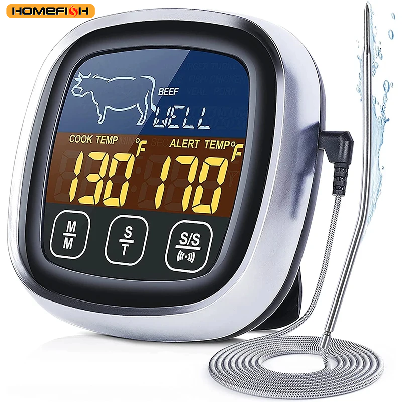 Meat Thermometer - HOMEFISH Digital Meat Kitchen Thermometer Stainless