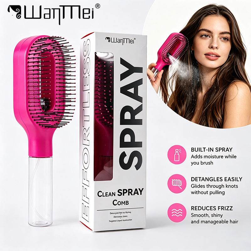 Oil Mister Spray Bottle - 2in1 Sprayer Comb Soft Scalp Massage