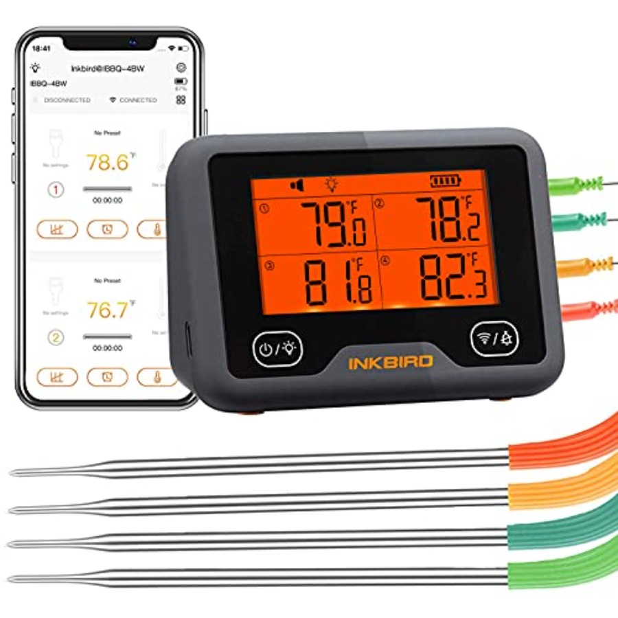 Meat Thermometer - Bluetooth and WiFi Meat Thermometer IBBQ-4BW