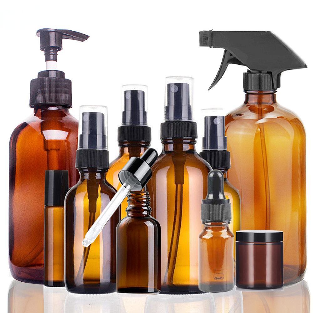 Oil Mister Spray Bottle - 10/15/20/30/50/100/500ml Amber Glass Spray/Dropper Bottles Sprayer