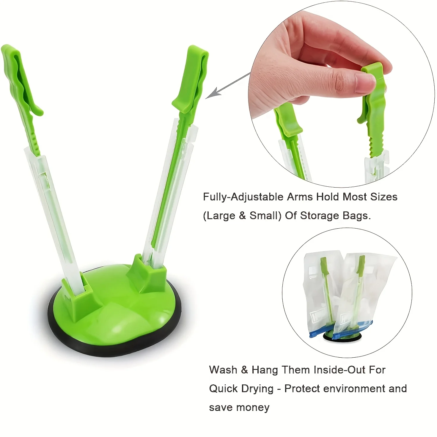 Zipper Bag Holder Plastic Adju - Kitchen Gadgets Rack Storage บทวิจารณ์และราคา