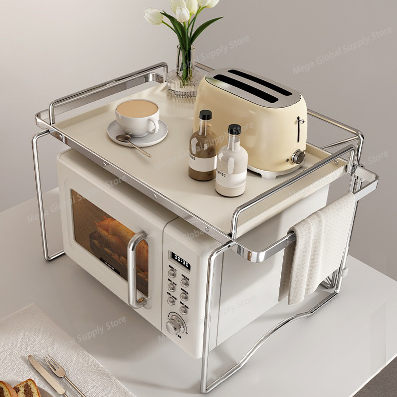 2-layer Microwave Oven Storage - Kitchen Gadgets Rack Storage บทวิจารณ์และราคา