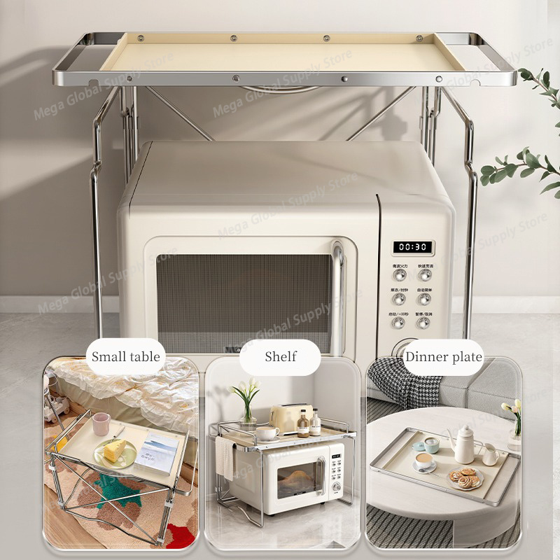 2-layer Microwave Oven Storage - Kitchen Gadgets Rack Storage บทวิจารณ์และราคา