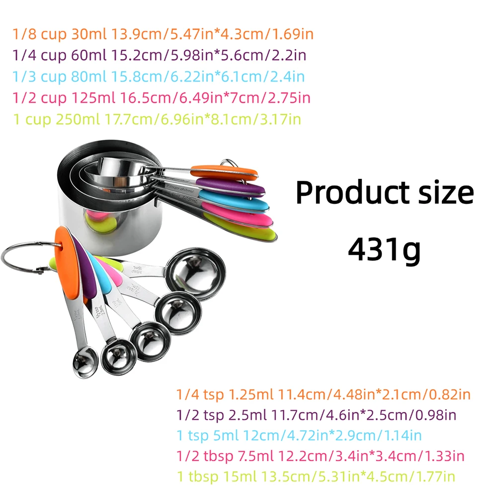 5/10Pcs Stainless Steel Measur - Kitchen Gadgets That Make Life Easier บทวิจารณ์และราคา