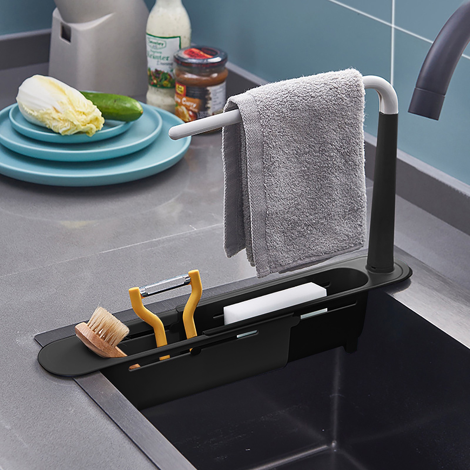 elescopic Sink Shelf Drainer R - Kitchen Gadgets Storage Ideas บทวิจารณ์และราคา