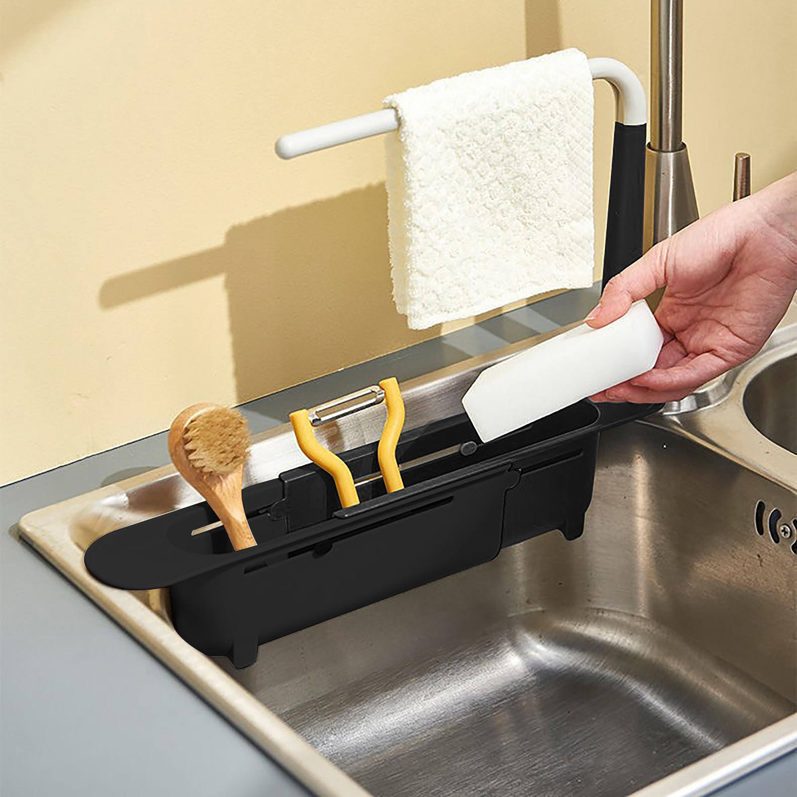 elescopic Sink Shelf Drainer R - Kitchen Gadgets Storage Ideas บทวิจารณ์และราคา