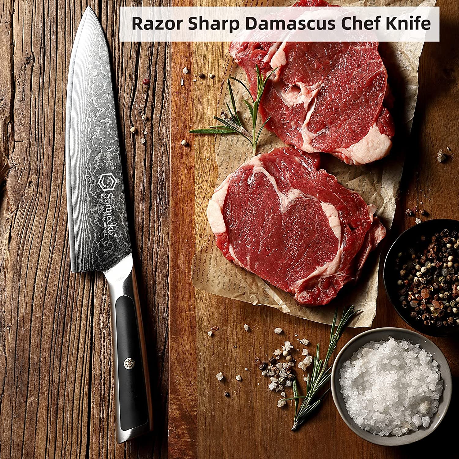 Sunnecko Damascus Steel Kitche - Kitchen Gadgets Japanese บทวิจารณ์และราคา