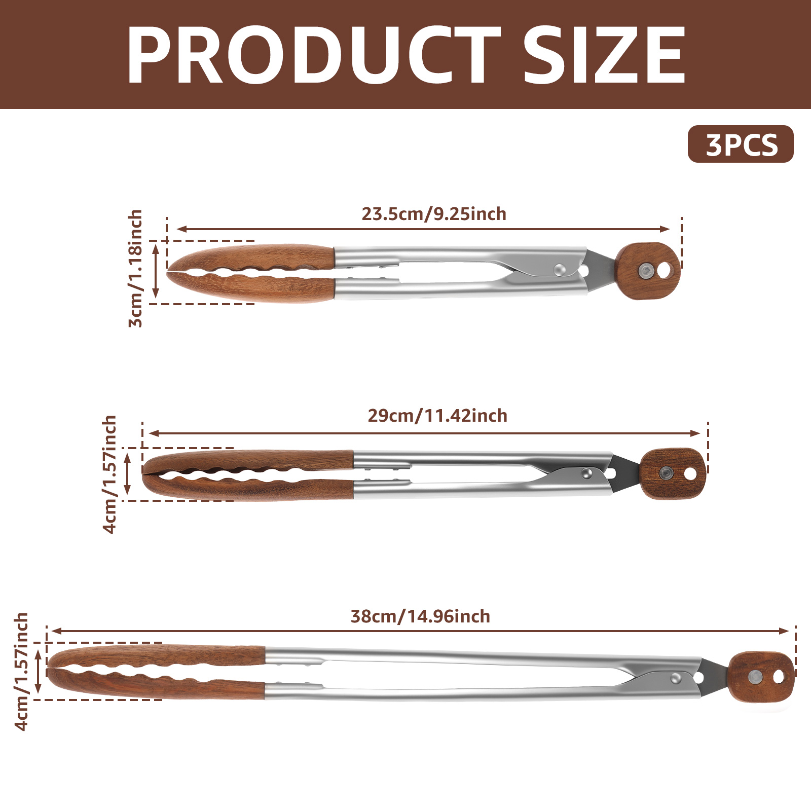 2/3 Pcs Food Tongs Walnut Wood - Kitchen Gadgets That Make Life Easier บทวิจารณ์และราคา