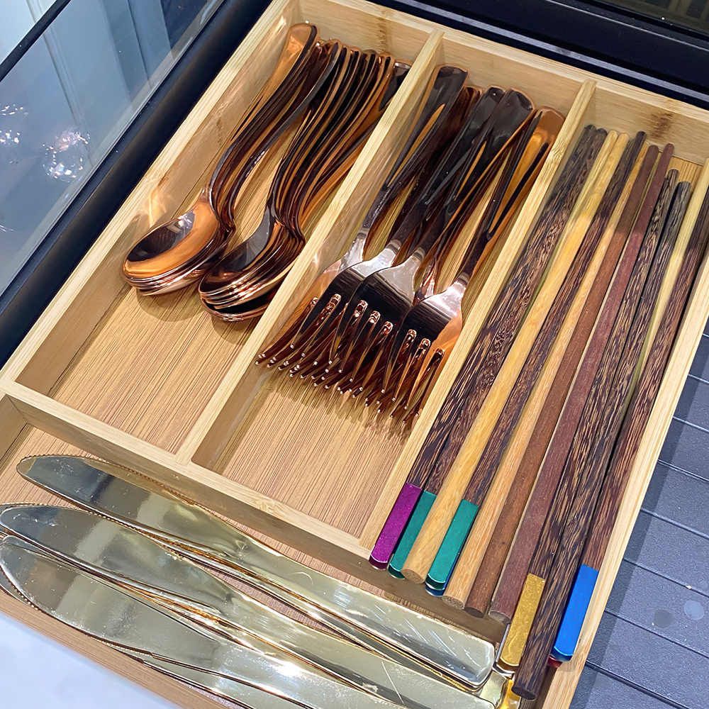 Bamboo Cutlery Divide Storage  - Kitchen Gadgets Storage Ideas บทวิจารณ์และราคา