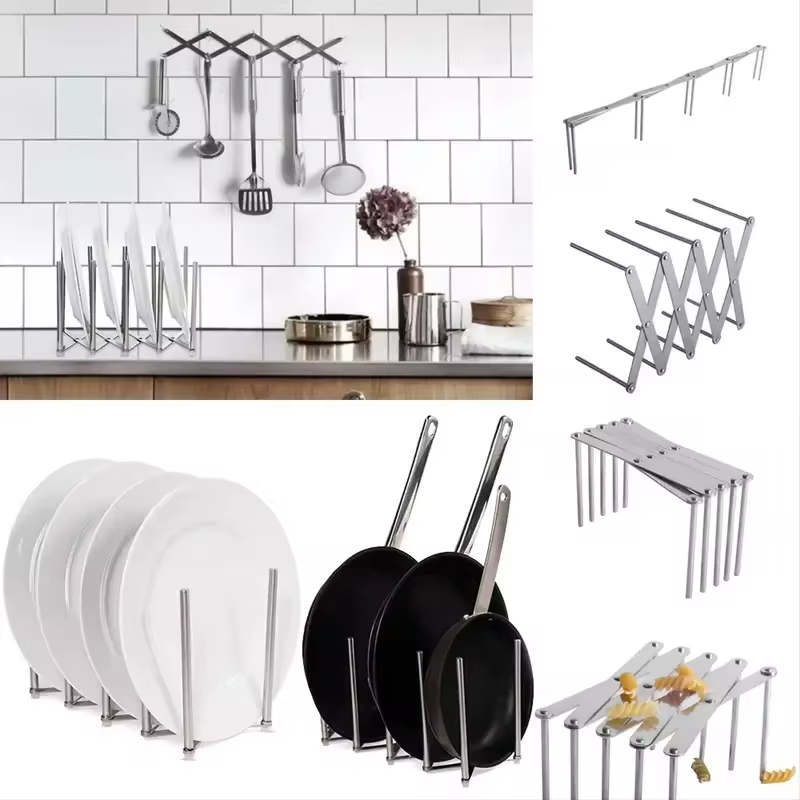1pc Foldable Stainless Steel P - Kitchen Gadgets Rack Storage บทวิจารณ์และราคา