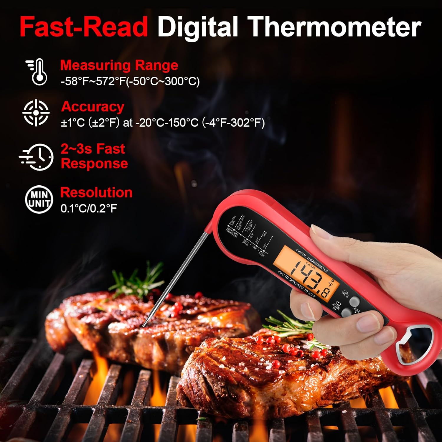 Professional Digital Meat Ther - Meat Thermometer บทวิจารณ์และราคา