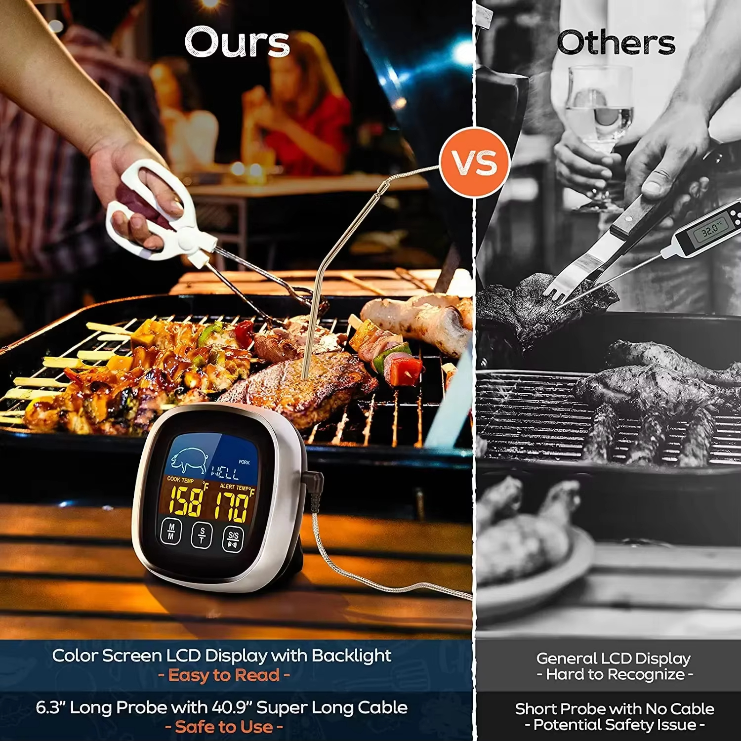 HOMEFISH Digital Meat Kitchen  - Meat Thermometer บทวิจารณ์และราคา