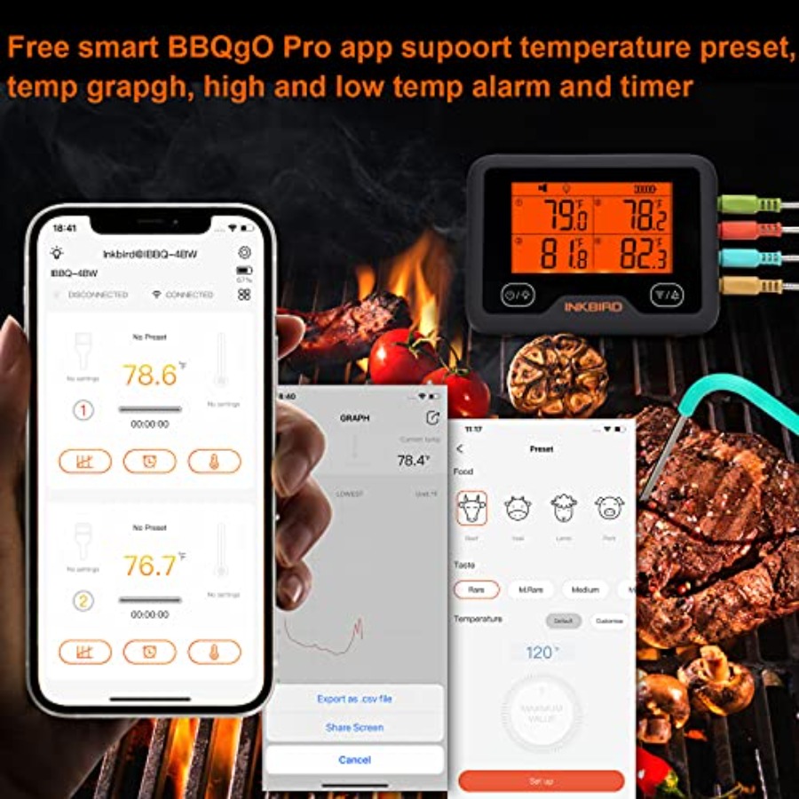 Bluetooth and WiFi Meat Thermo - Meat Thermometer บทวิจารณ์และราคา
