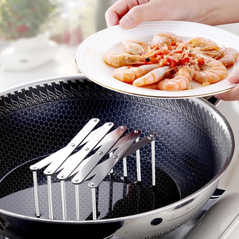 Foldable Stainless Steel Pot L - Kitchen Gadgets Rack Storage บทวิจารณ์และราคา