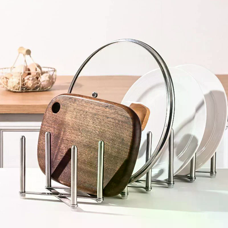 Pot Lid Rack Pan Lid Organizer - Kitchen Gadgets Rack Storage บทวิจารณ์และราคา