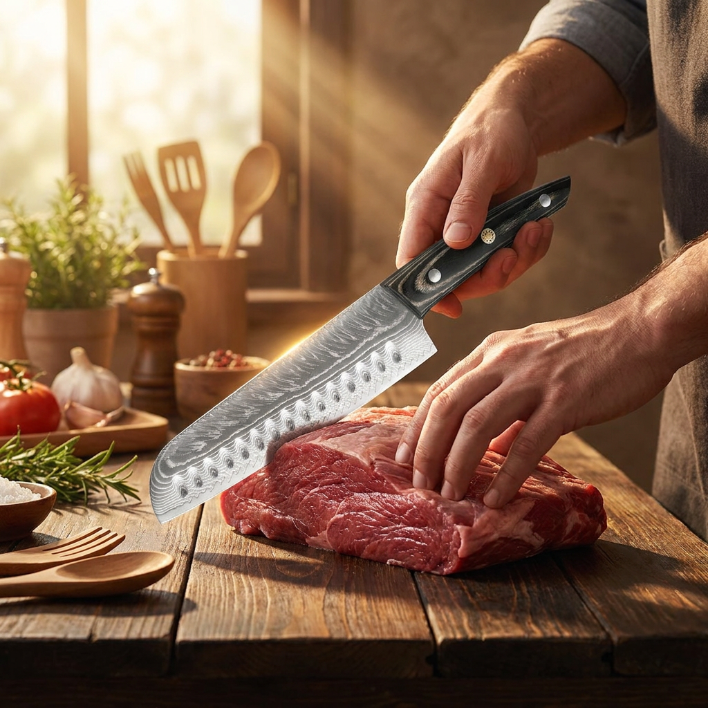 Genuine Damascus steel kitchen - Kitchen Gadgets Japanese บทวิจารณ์และราคา