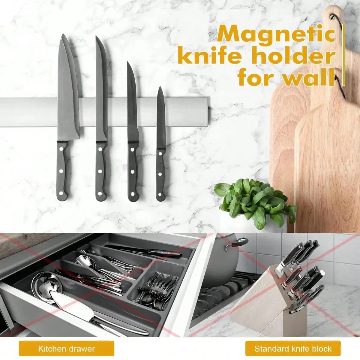 Leeseph Magnetic Knife Holder  - Magnetic Knife Strip บทวิจารณ์และราคา