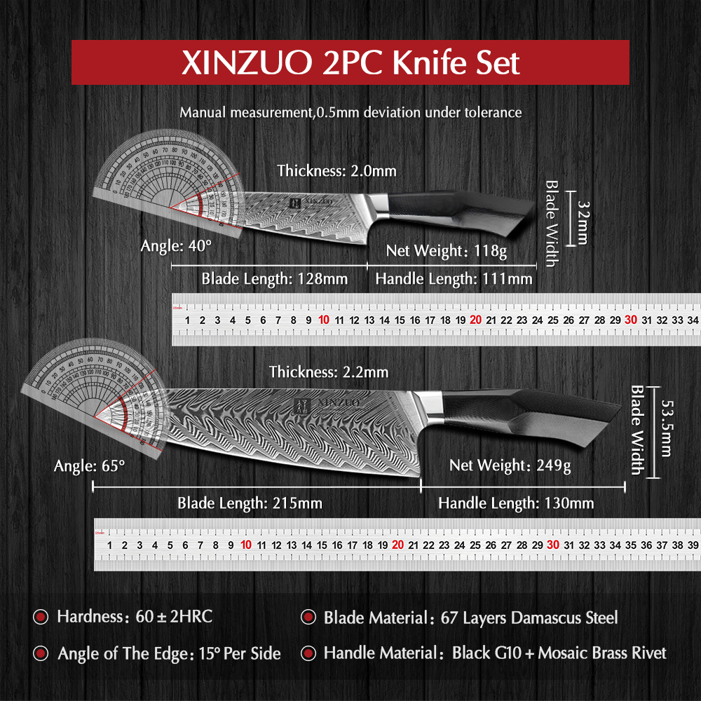 XINZUO 2PCS Kitchen Knives Set - Kitchen Gadgets For Chefs บทวิจารณ์และราคา